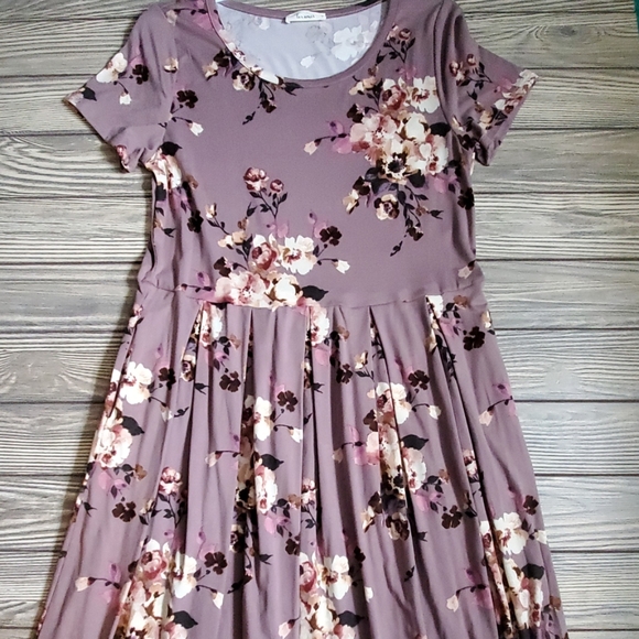 💐 Mauve Floral Dress S M L - Picture 4 of 6
